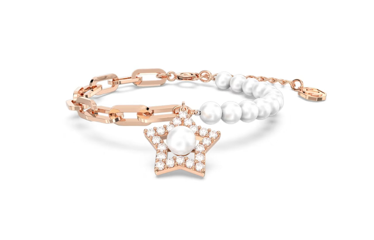 Swarovski 5645461 Braccialetto Stella Pave Stella Bianco Placcato Oro Rosa
