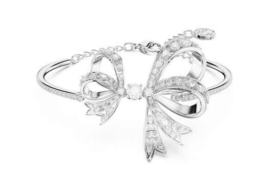 Swarovski 5647563 Bracciale rigido Volta Fiocco Bianco Placcato Rodio