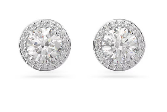 Swarovski 5636269 Orecchini a lobo Constella Taglio tondo Pave Bianchi P. Rodio