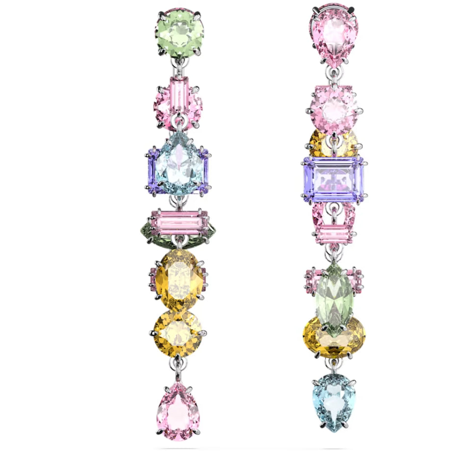 Swarovski 5656417 Orecchini pendenti Gema Design asimm. Tagliomisto Lunghi Rodio
