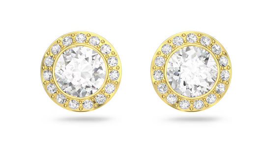 Swarovski 5505470 Orecchini a lobo Angelic Taglio tondo Bianchi Placcato Oro