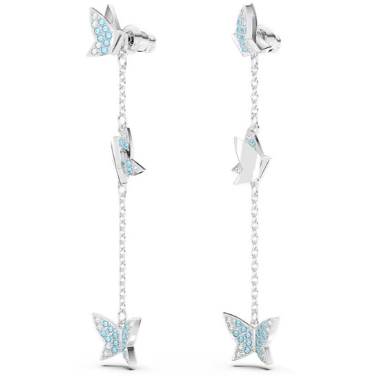 Swarovski 5662182 Orecchini pendenti Lilia Farfalla Blu Placcato Rodio