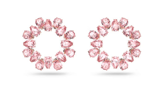 Swarovski 5614932 Orecchini a cerchio Millenia Taglio Pear Rosa Placcato OroRosa