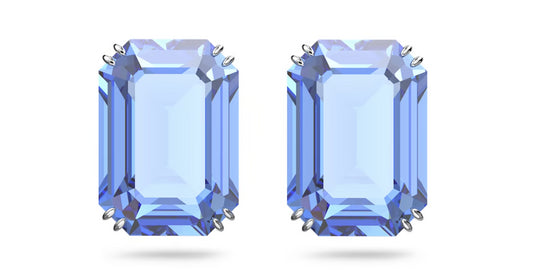 Swarovski 5614935 Orecchini a lobo Millenia Taglio ottagonale Blu Placcato Rodio