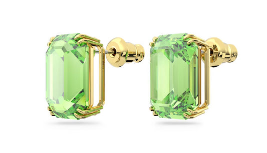 Swarovski 5638489 Orecchini a lobo Millenia Taglio ottagonale Verdi Placcato Oro