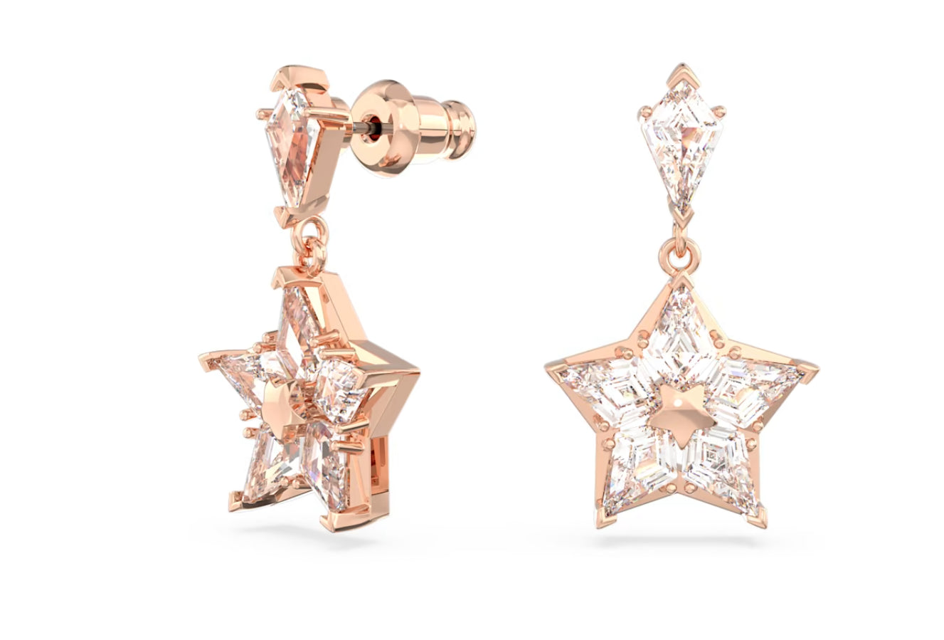 Swarovski 5645466 Orecchini pendenti Stella Taglio Kite Stella Bianchi Oro Rosa
