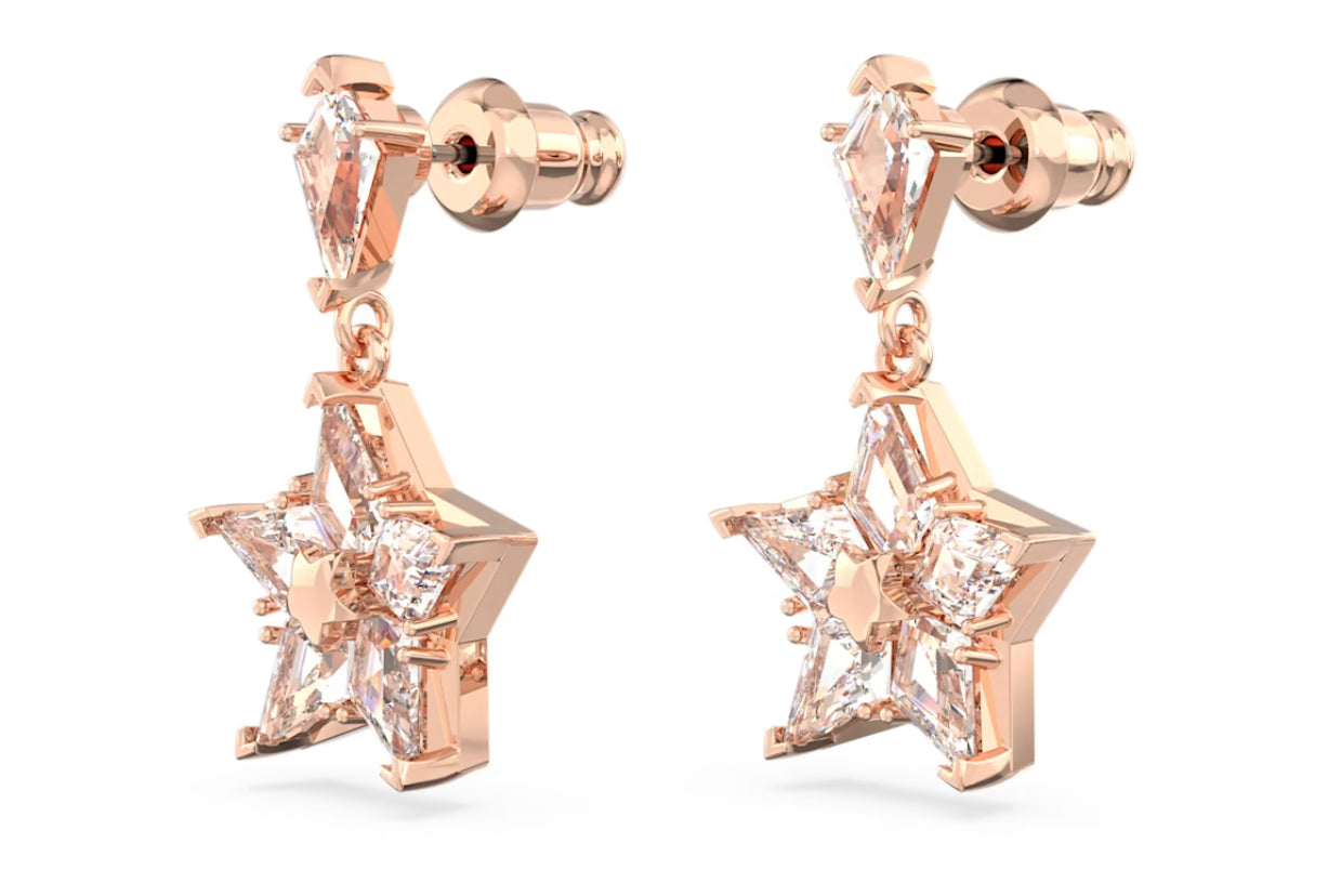 Swarovski 5645466 Orecchini pendenti Stella Taglio Kite Stella Bianchi Oro Rosa
