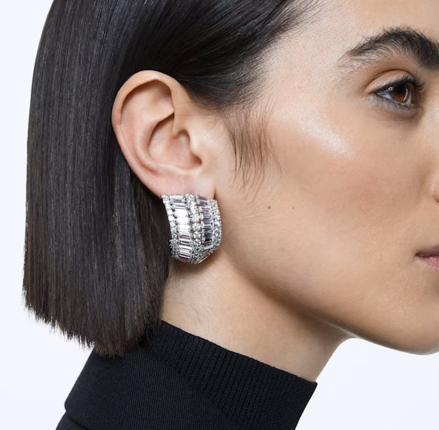 Swarovski 5598344 Orecchini pendenti Hyperbola Taglio misto Bianchi Pla. Rodio