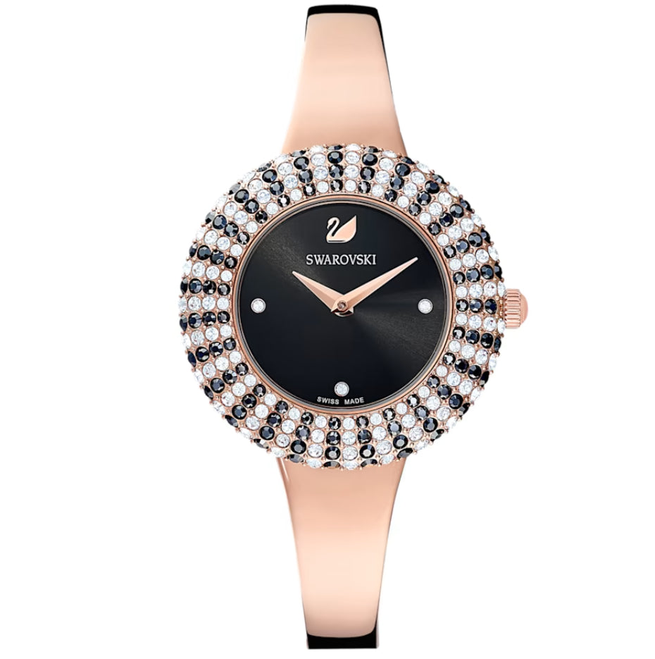 Swarovski 5484050 Orologio Crystal Rose Bracciale metallo Nero Finitura Oro Rosa
