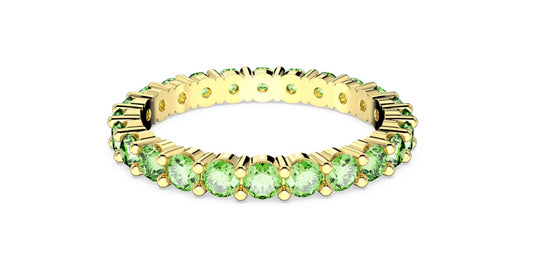 Swarovski 5658662 Anello Matrix Taglio tondo Verde Placcato Oro