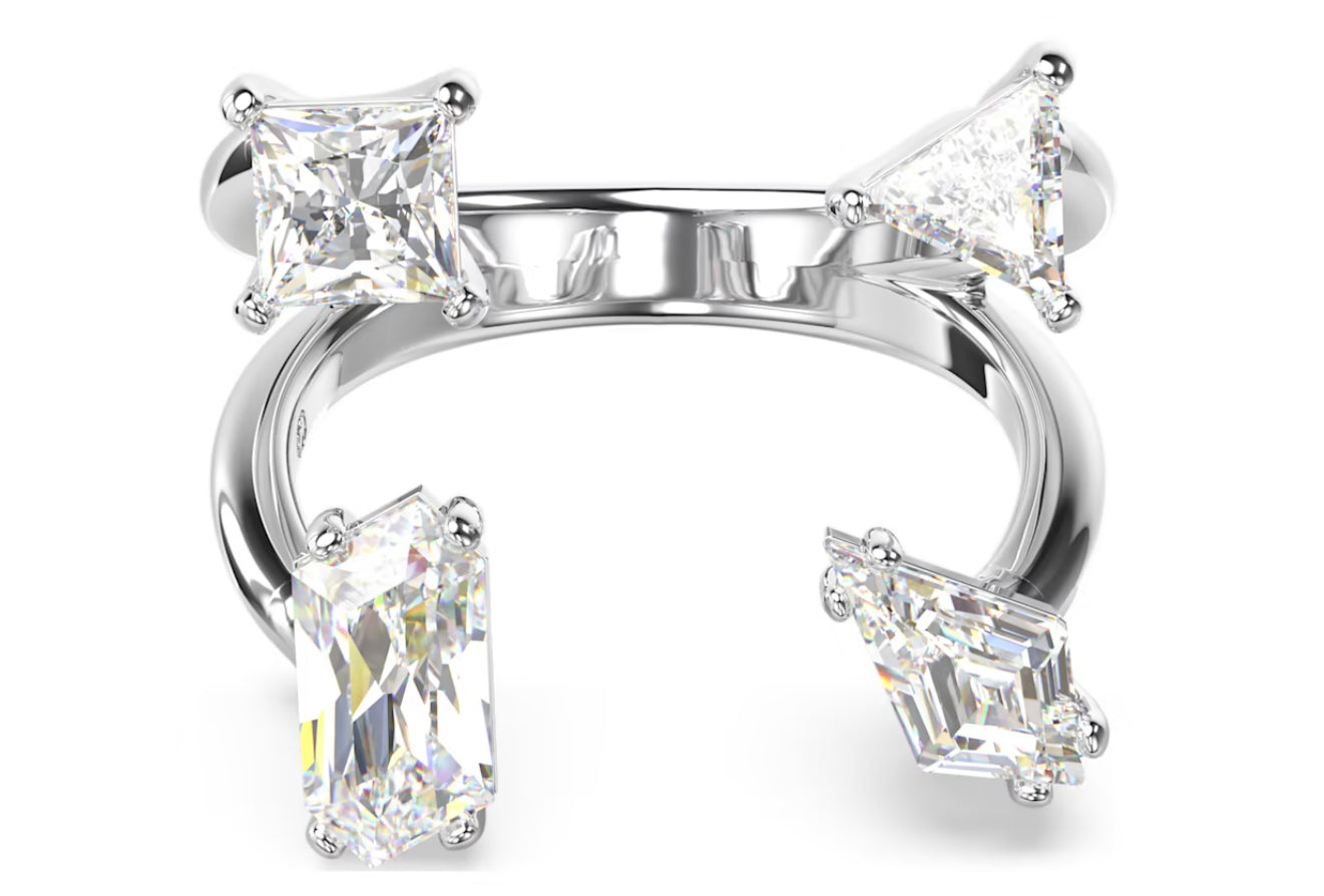 Swarovski 5661705 Anello aperto Mesmera Taglio misto Bianco Placcato Argento