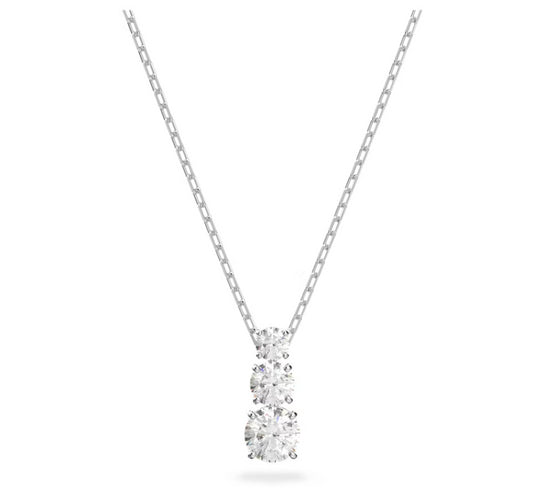 Swarovski 5414970 Pendente Attract Trilogy Taglio tondo Bianco Placcato Rodio