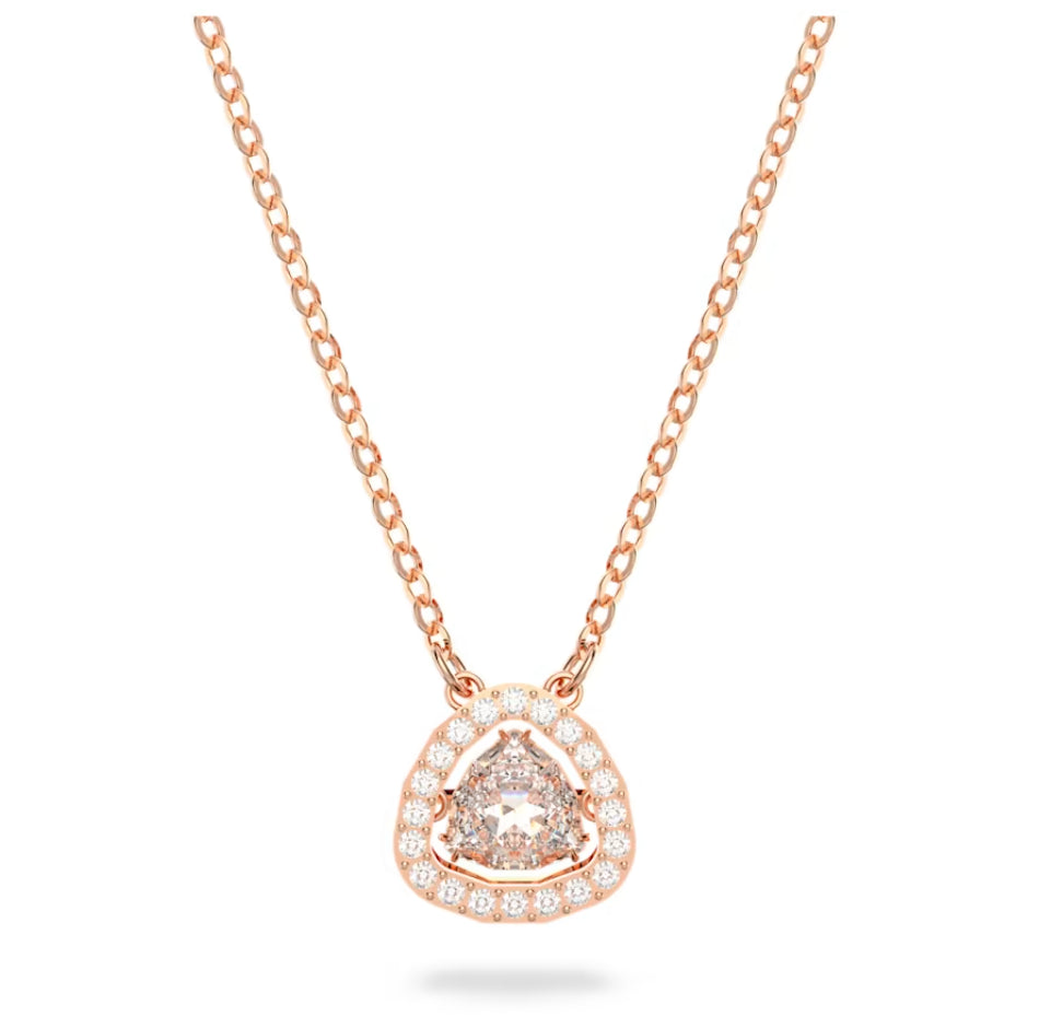 Swarovski 5640292 Collana Millenia Taglio Trilliant Bianca Placcato Oro Rosa