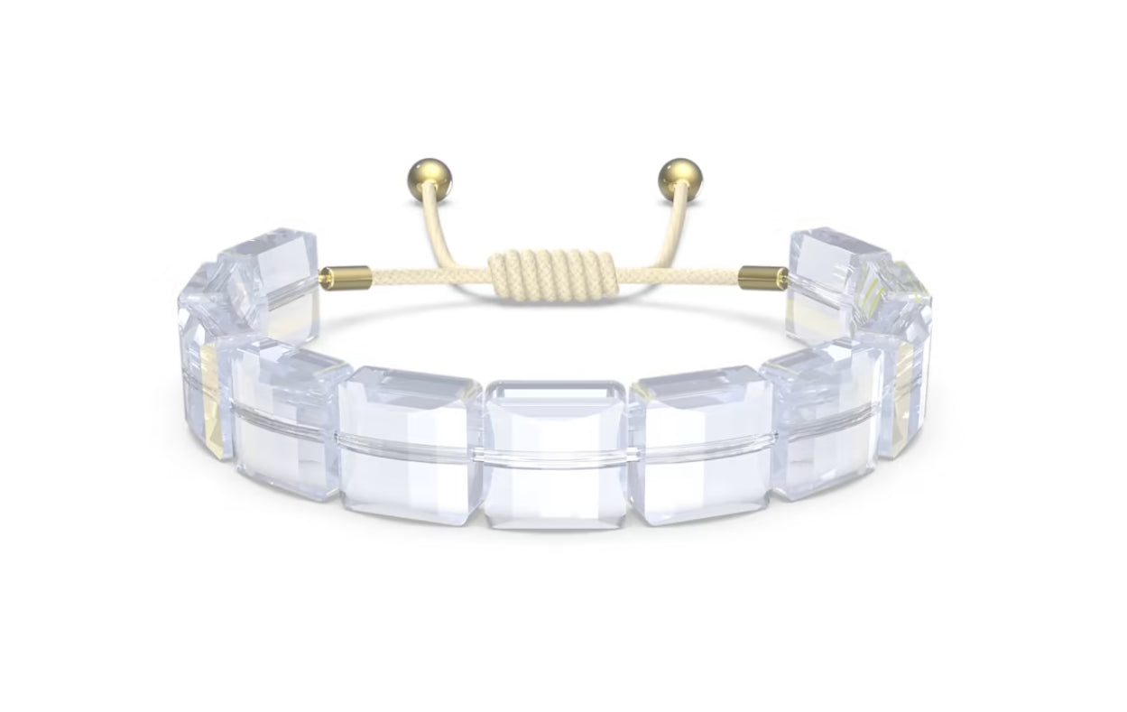 Swarovski 5615863 Braccialetto Letra Luna Bianco Placcato Oro