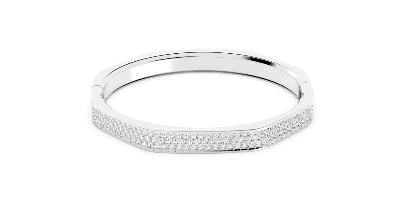 Swarovski 5639201 Bracciale Dextera Forma ottagonale bianco Placcato Rodio