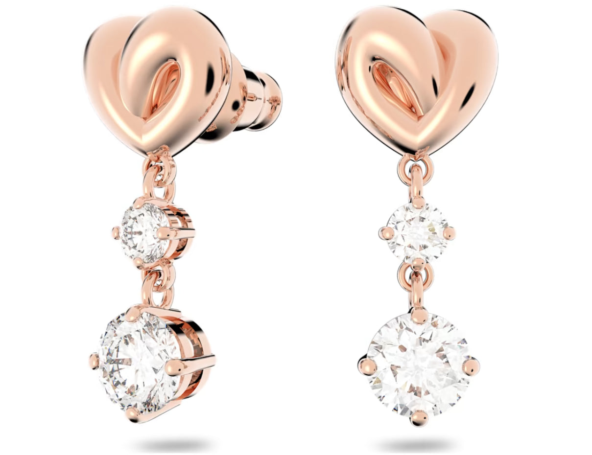 Swarovski 5517942 Orecchini pendenti Lifelong Heart Cuore Bianchi P. Oro Rosa
