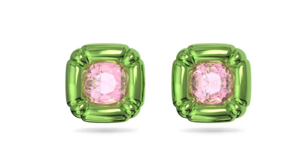 Swarovski 5600778 Orecchini a lobo Dulcis Taglio Cushion Verdi