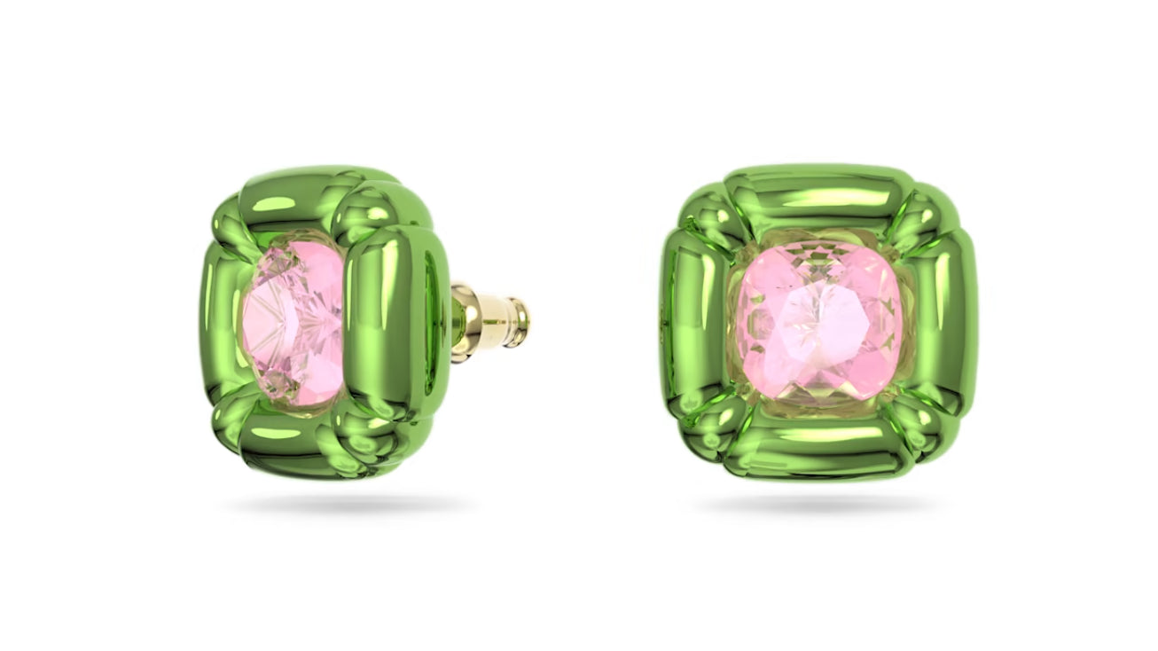 Swarovski 5600778 Orecchini a lobo Dulcis Taglio Cushion Verdi