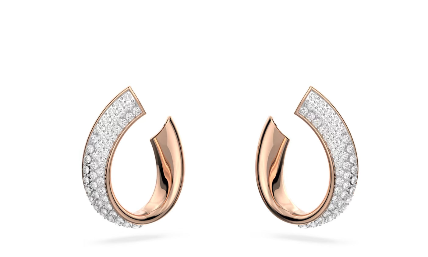 Swarovski 5636448 Orecchini a cerchio Exist Piccoli Bianchi Placcato Oro Rosa