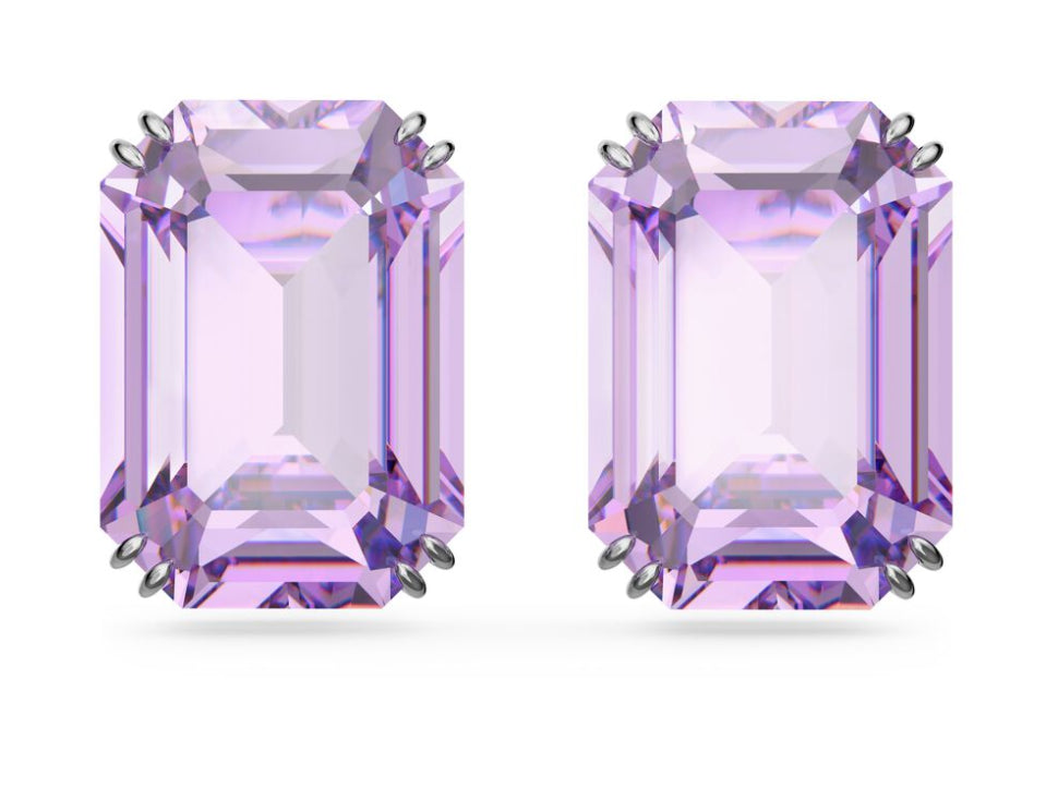 Swarovski 5638493 Orecchini a Buco Millenia Taglio ottagonale viola Pla. Rodio