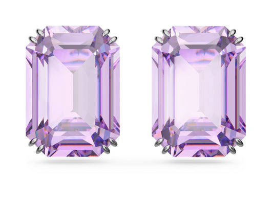 Swarovski 5638493 Orecchini a Buco Millenia Taglio ottagonale viola Pla. Rodio