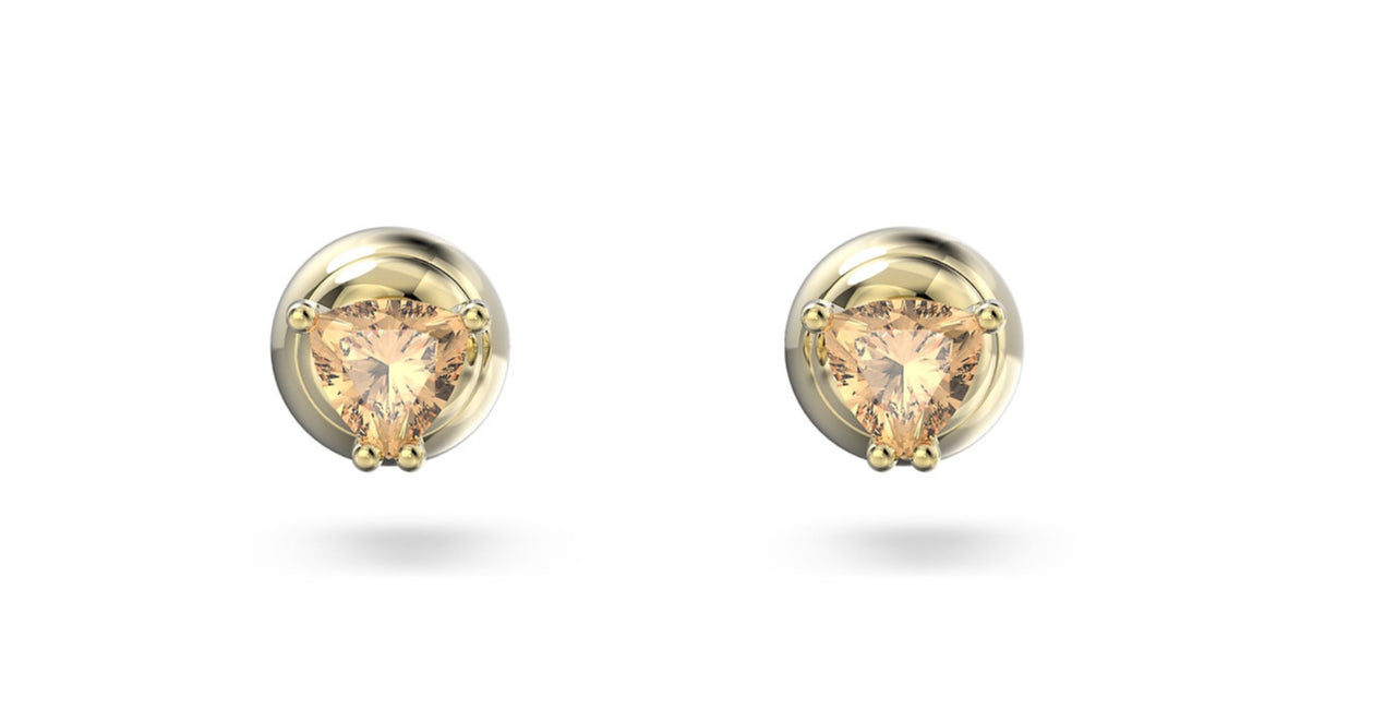 Swarovski 5639116 Orecchini a Lobo Stilla Taglio Trillant Arancioni Plac. Oro