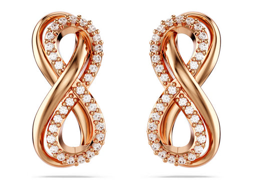 Swarovski 5684085 Orecchini a lobo Hyperbola Infinito Bianchi Placcato Oro Rosa