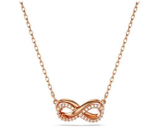 Swarovski 5684084 Pendente Hyperbola Pave Infinito Bianco Placcato Oro Rosa