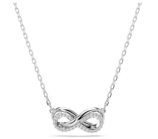 Swarovski 5687265 Pendente Hyperbola Pave Infinito Bianco Placcato Rodio