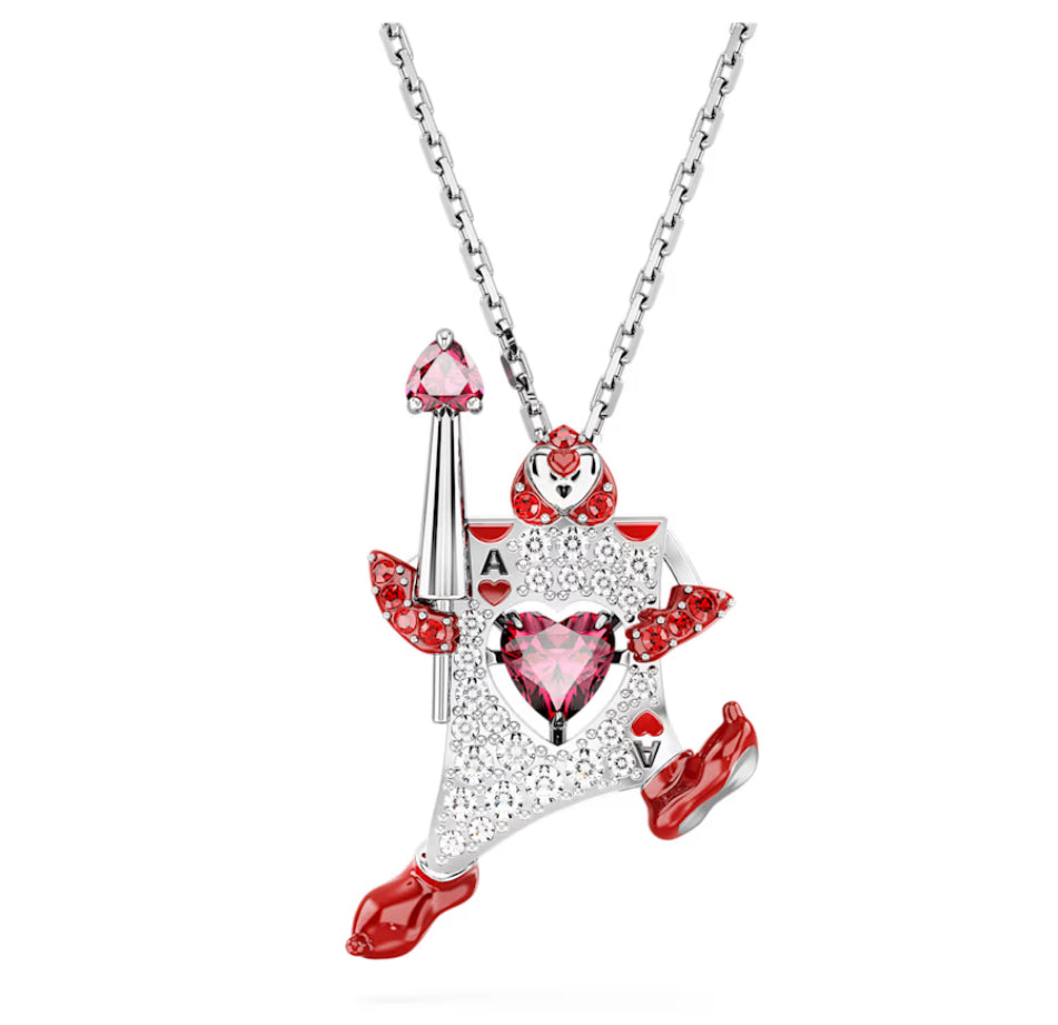 Swarovski 5682805 Pendente Alice in Wonderland Carta da gioco Rosso Rodio