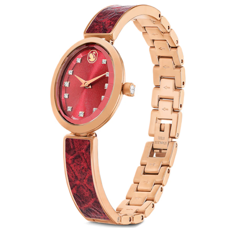 Swarovski 5675998 Orologio Crystal Rock Oval Bracciale Metallo Oro Rosa