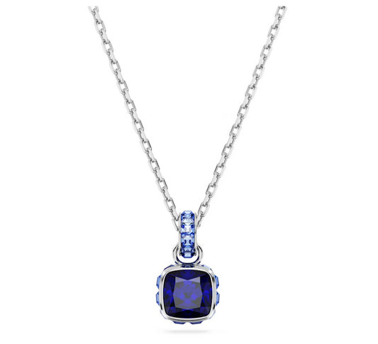 Swarovski 5651790 Pendente Birthstone Taglio squadrato Settembre Blu Pla. Rodio