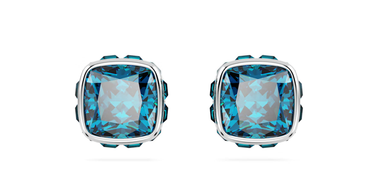 Swarovski 5660796 Orecchini lobo Birthstone Taglio squadrato Dicembre Blu Rodio