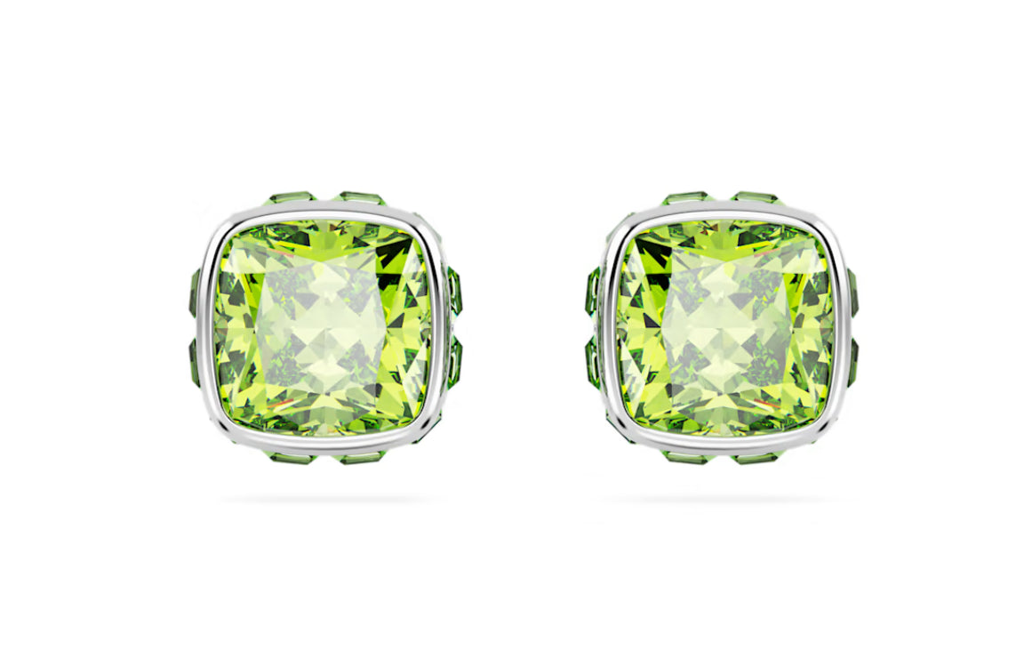 Swarovski 5661958 Orecchini lobo Birthstone Taglio squadrato Agosto Verdi Rodio