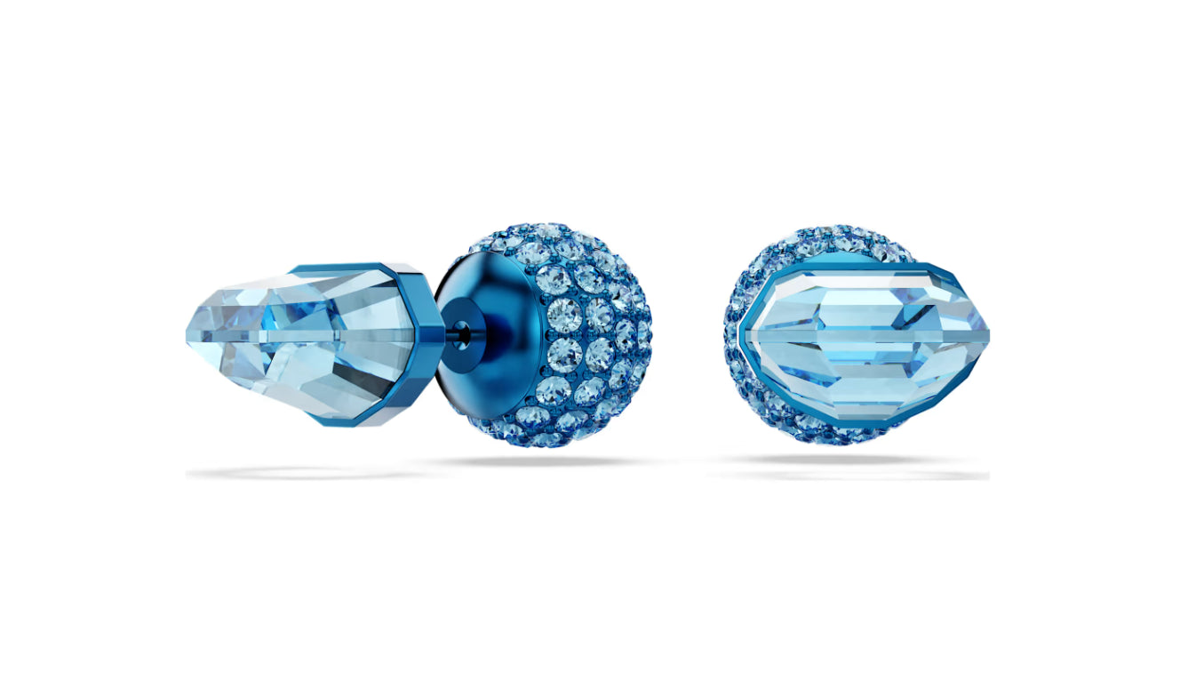 Swarovski 5680693 Orecchini a lobo Lucent Pave Sfera Blu Finitura blu