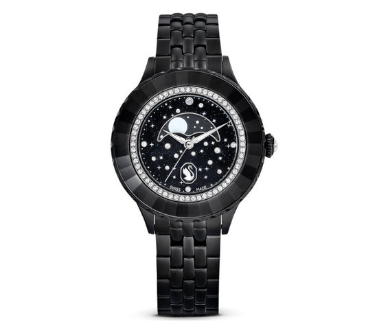 Swarovski 5677497 Orologio Octea Moon Bracciale in metallo Nero Finitura nera