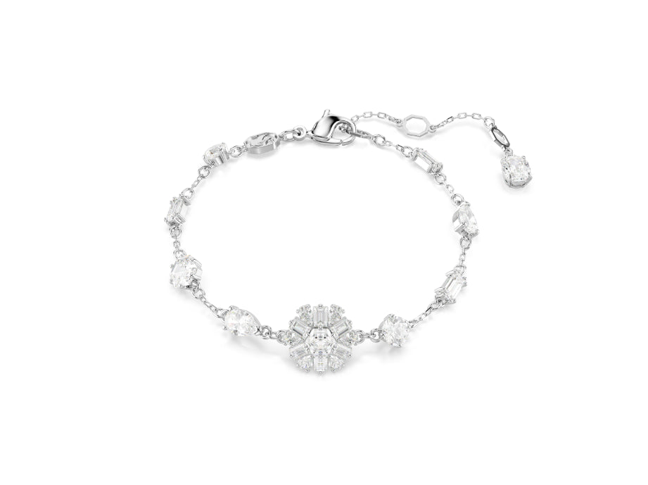 Swarovski 5691485 Braccialetto Idyllia Taglio misto Fiocco diNeve Bianco Rodio M