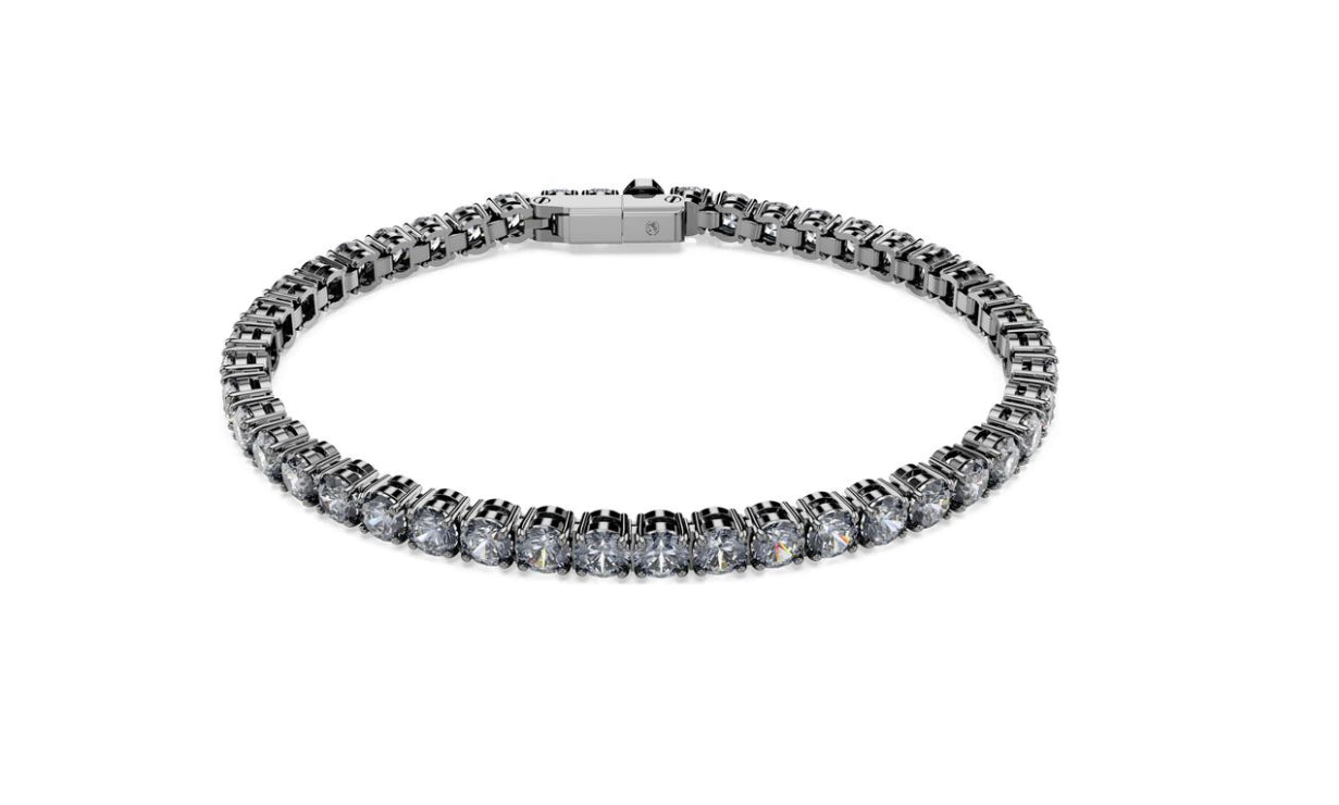 Swarovski 5693929 Bracciale tennis Matrix Taglio rotondo Grigio Rutenio Taglia L