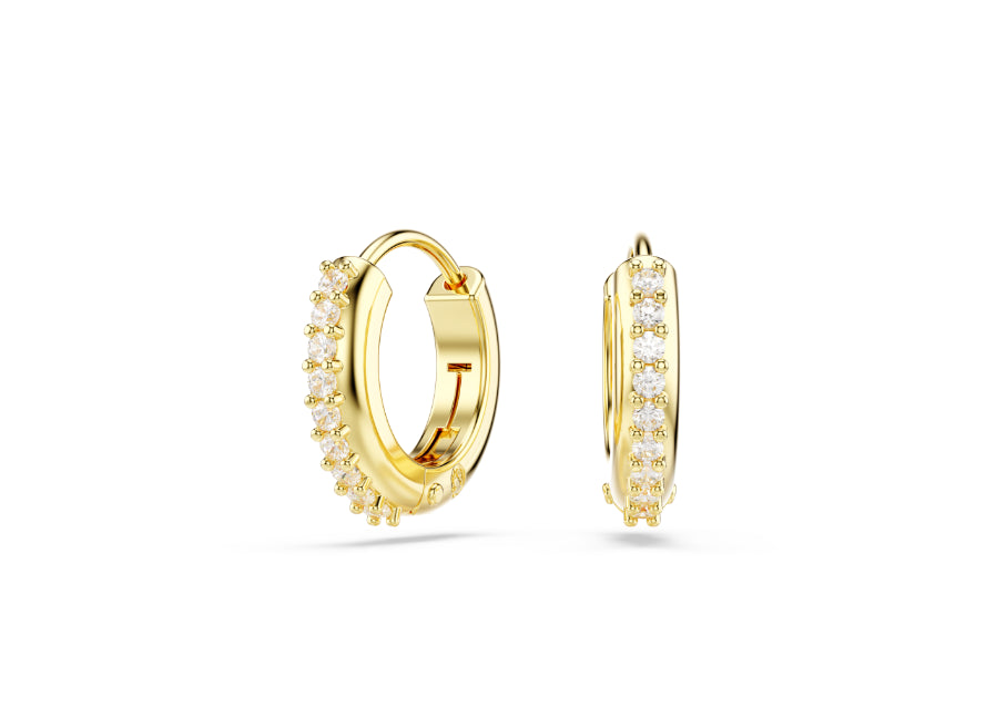 Swarovski 5697228 Orecchini a cerchio Matrix Taglio Round Bianchi Oro