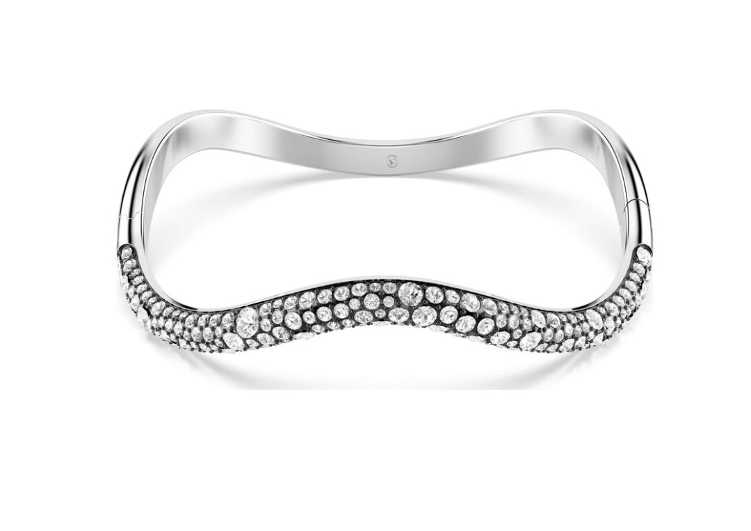 Swarovski 5700922 Bracciale rigido Sublima Taglio Round Bianco Rodio Taglia L