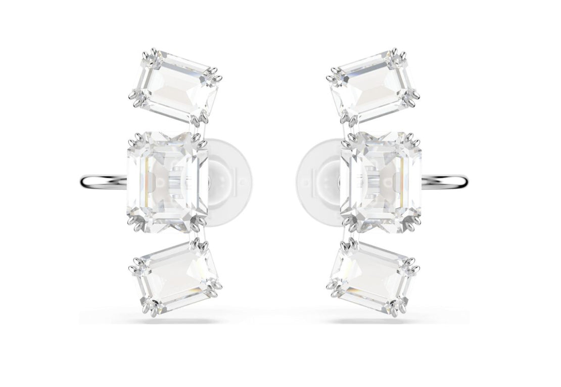 Swarovski 5701274 Orecchini a clip Millenia Taglio ottagonale bianco Rodio