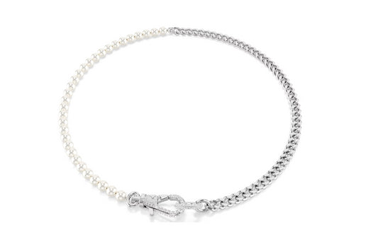 Swarovski 5689634 Collana Dextera Pave Crystal Pearl Bianca