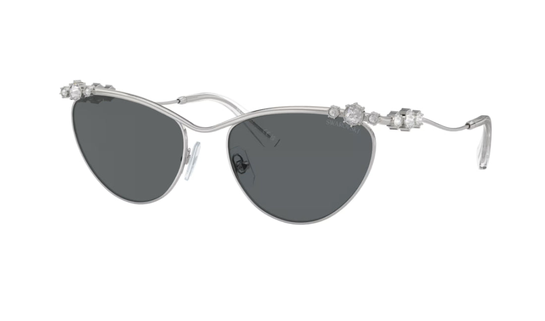 Swarovski 5691646 Occhiali da sole Forma ovale SK7017 Tono argentato