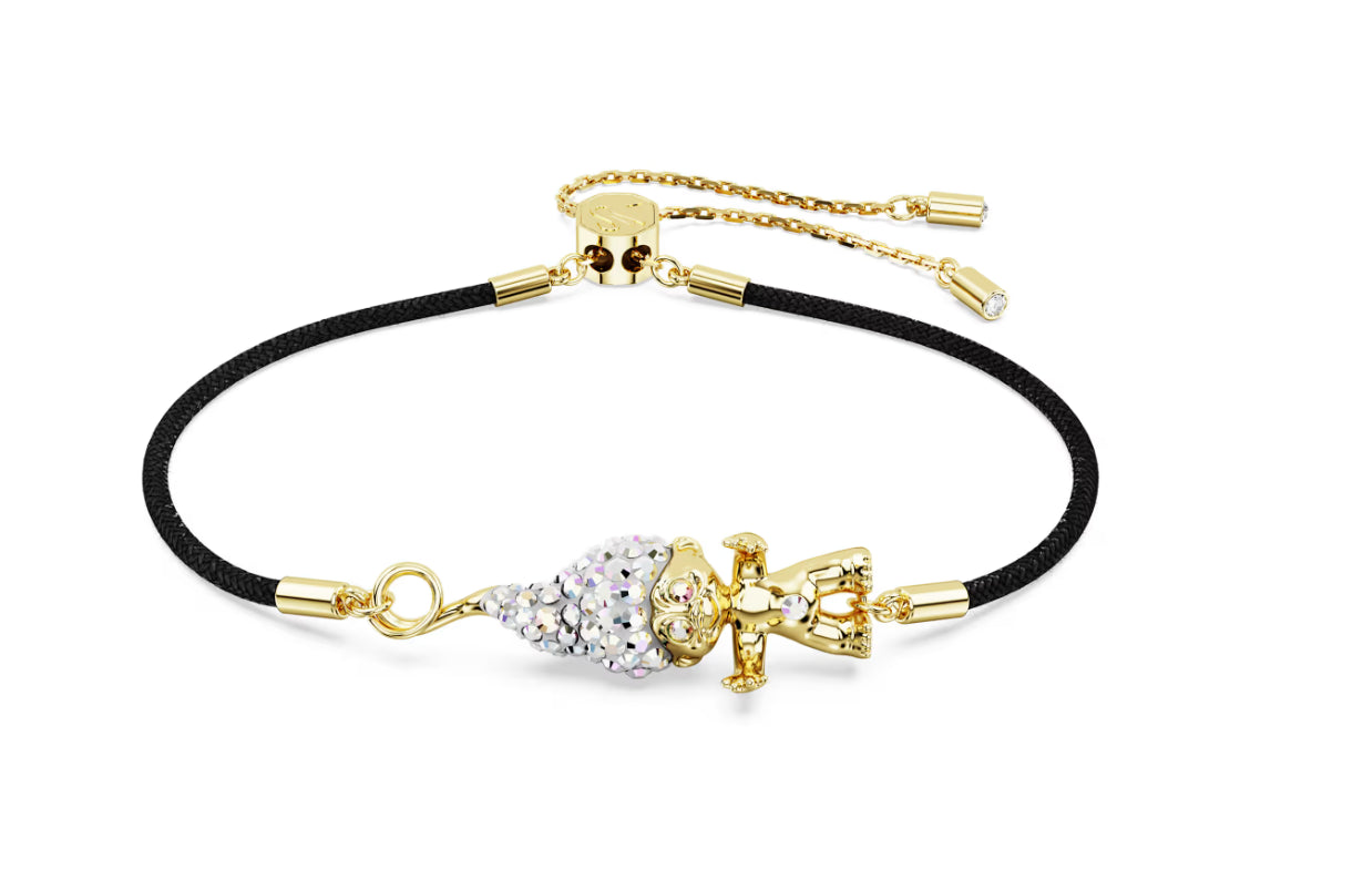 Swarovski 5691946 Braccialetto Good Luck Trolls Bianco Placcato color oro