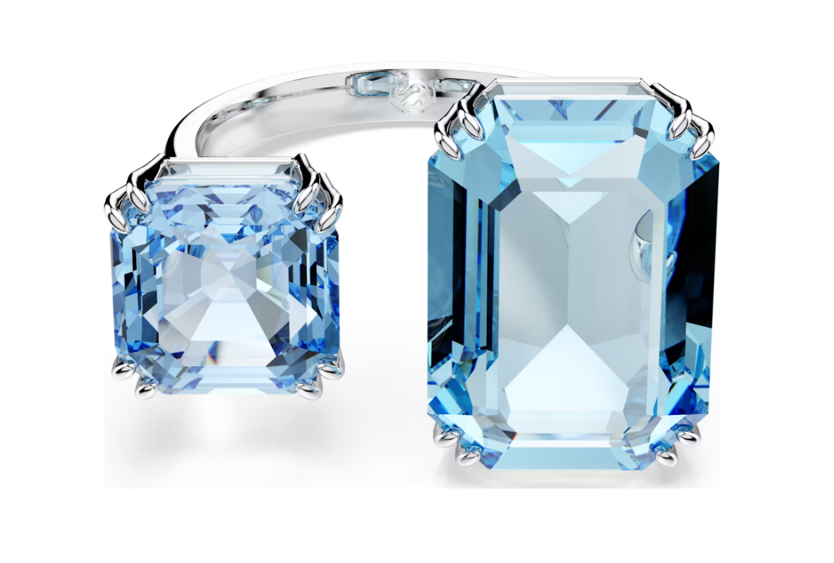 Swarovski 5694140 Anello aperto Millenia Blu Taglia 60