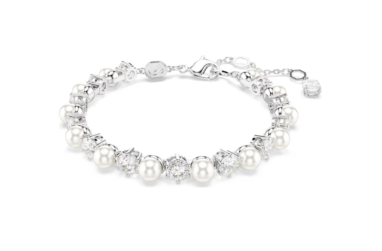 Swarovski 5689625 Bracciale Tennis Matrix Crystal Pearl Taglio Round Bianco