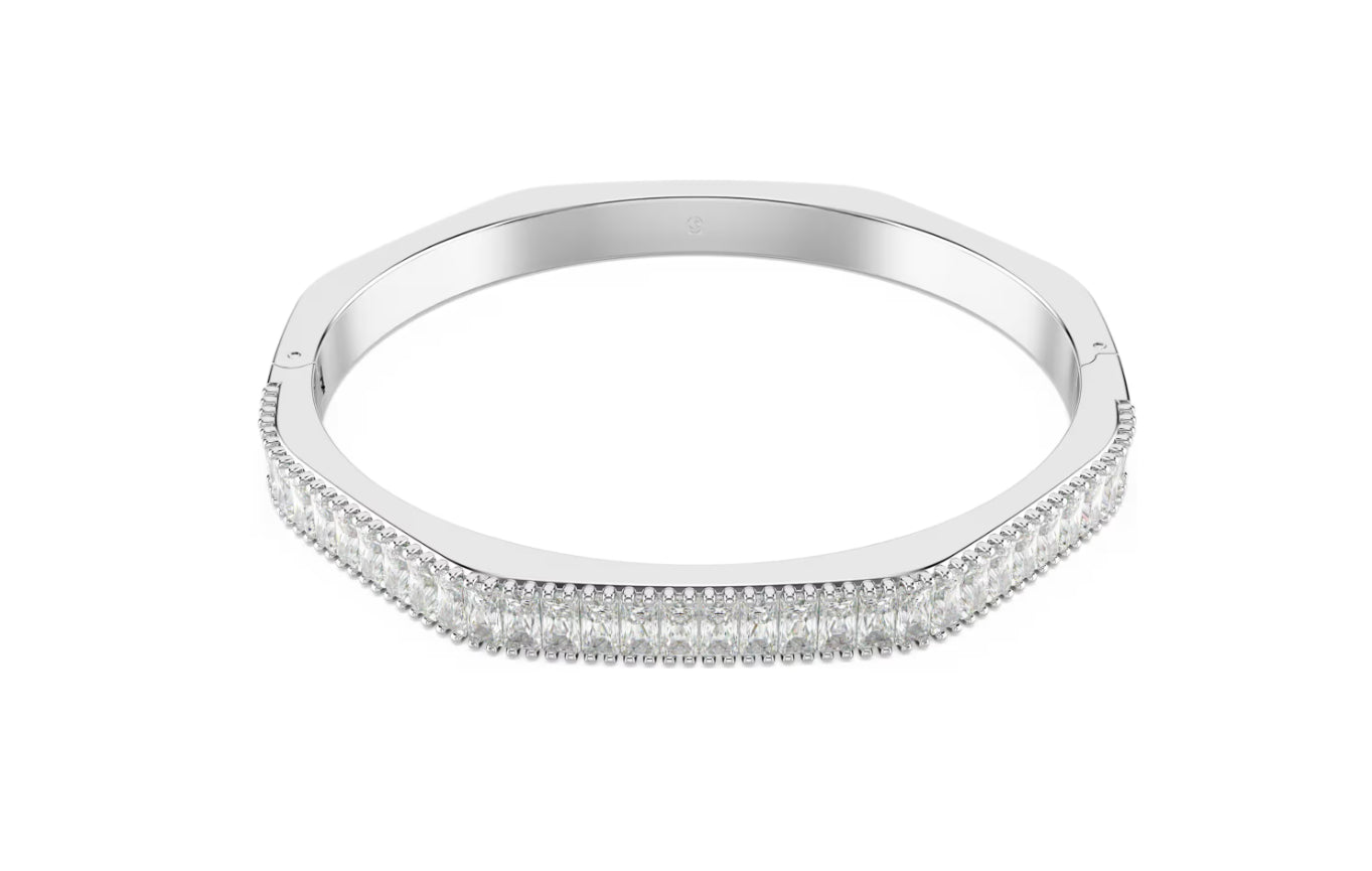 Swarovski 5720621 Bracciale rigido Matrix Forma ottagonale, Bianco Taglia L