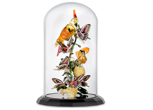 Swarovski 5652388 Idyllia Campana di Vetro Uccelli e Farfalle
