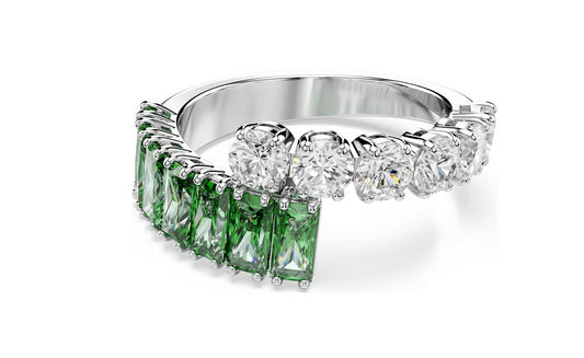 SWAROVSKI 5722455 Anello Matrix Taglio misto Verde Placcato rodio taglia 52