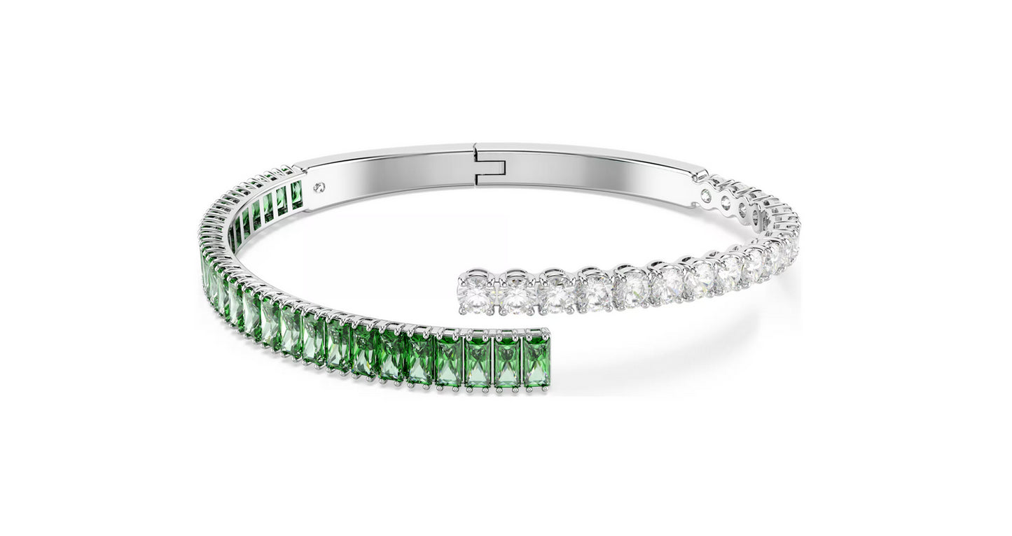 SWAROVSKI 5722461 Bracciale rigido Matrix Taglio misto Verde taglia M
